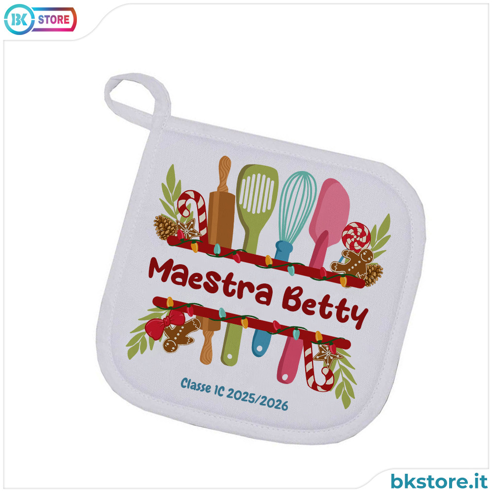 Presina da Cucina Personalizzata per Maestra – Regalo di Natale