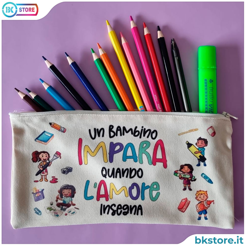 Pochette astuccio regalo per maestra asilo o scuola
