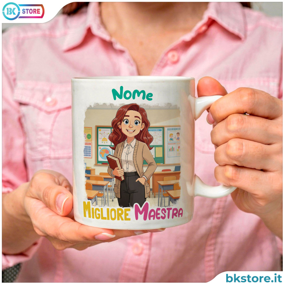 Tazza personalizzata per maestra o professoressa con avatar e nome