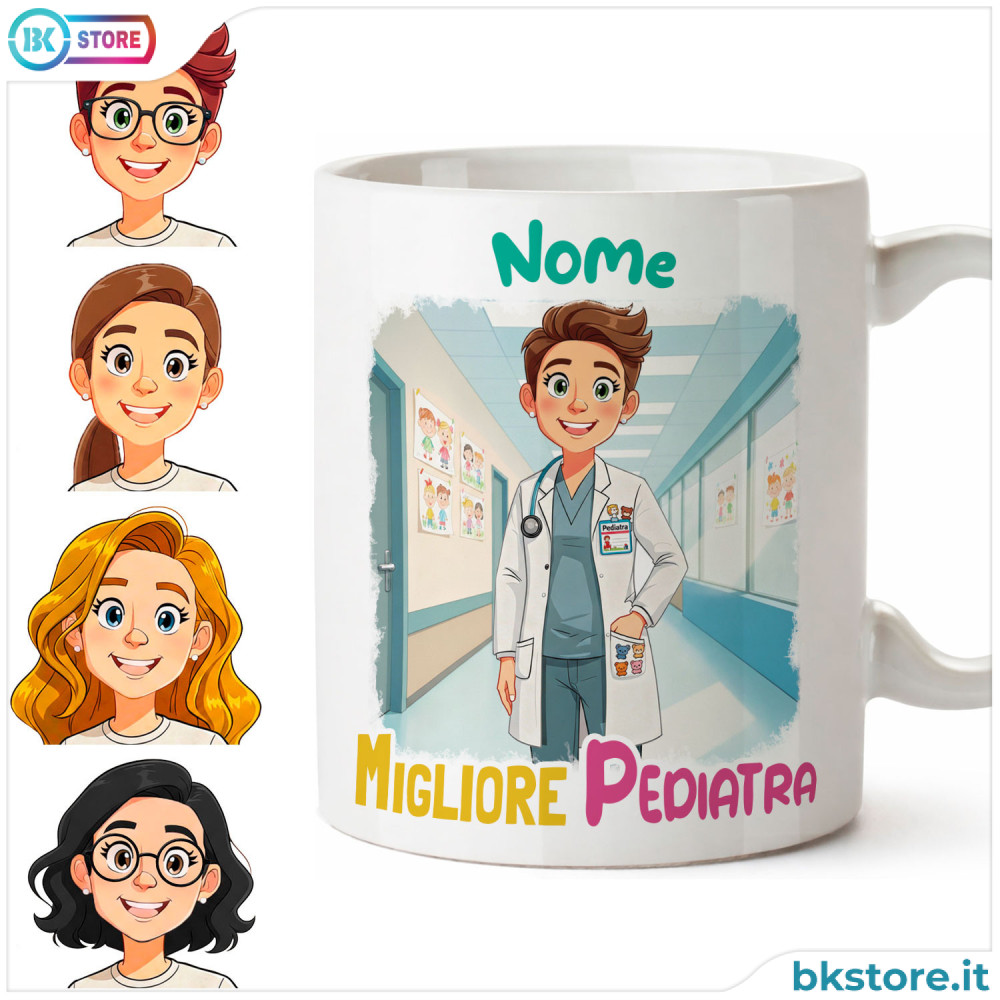 Tazza Pediatra Personalizzata con Avatar e Nome – Idea Regalo Originale