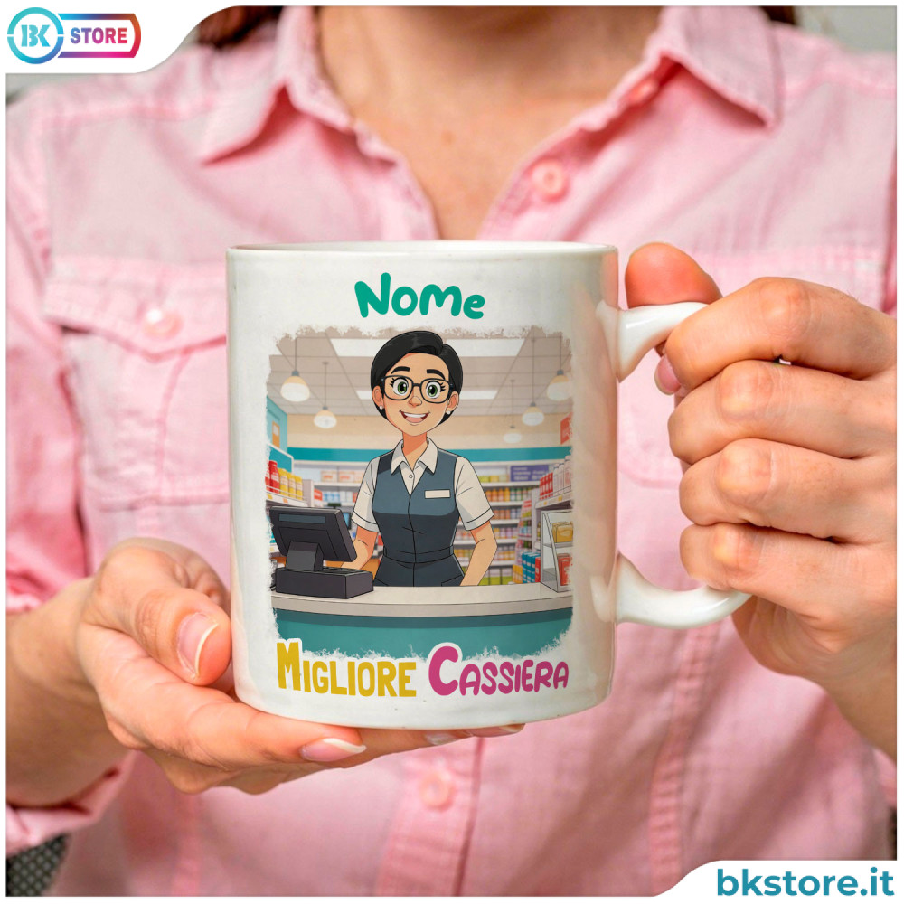 Tazza Cassiera Personalizzata con Avatar e Nome – Idea Regalo Originale