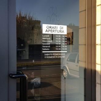 Orario Apertura Adesivo Per Vetrina Negozio Personalizzato Tipo2