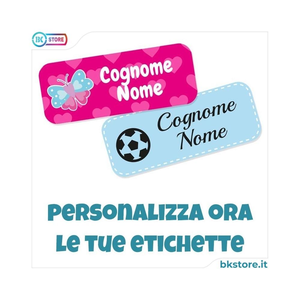 Etichette termoadesive per l'asilo personalizzate 50x20 per grembiule abiti bavaglino ecc Etichette termoadesive per l'asilo personalizzate 50x20 per grembiule abiti bavaglino ecc