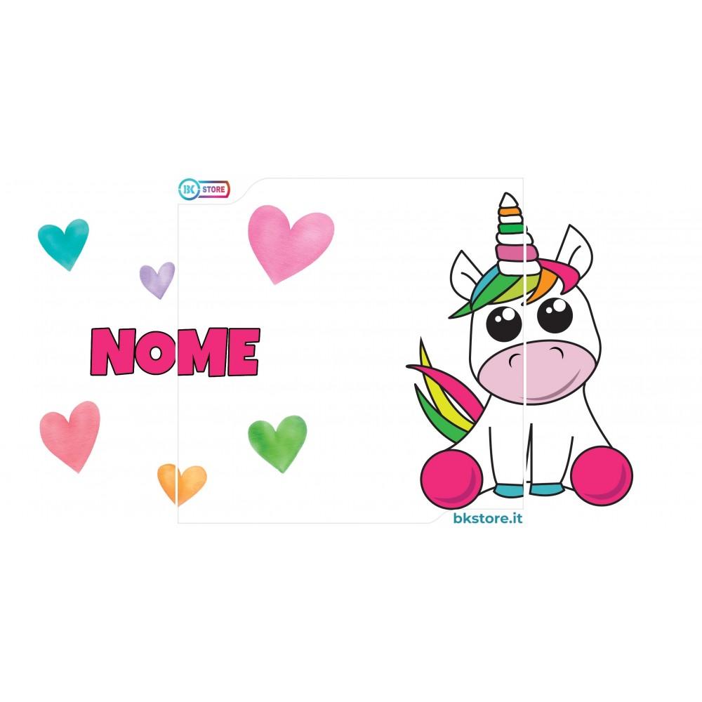 Borraccia personalizzata per bambini con unicorno e nome