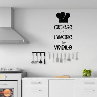 Adesivo murale wallsticker cucina "Cucinare è l'amore reso visibile"