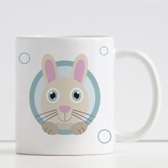 tazza personalizzata per bambini con  coniglio e nome