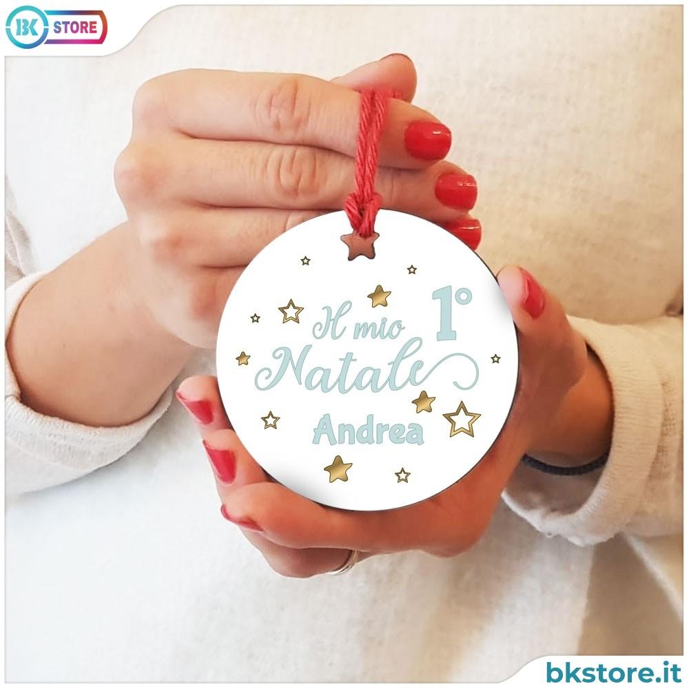 Body Neonato 100% Cotone 'Il Mio Primo Natale' Con Nome Personalizzato – Divertente Regalo Di Natale Per Bebè 0-24 Mesi