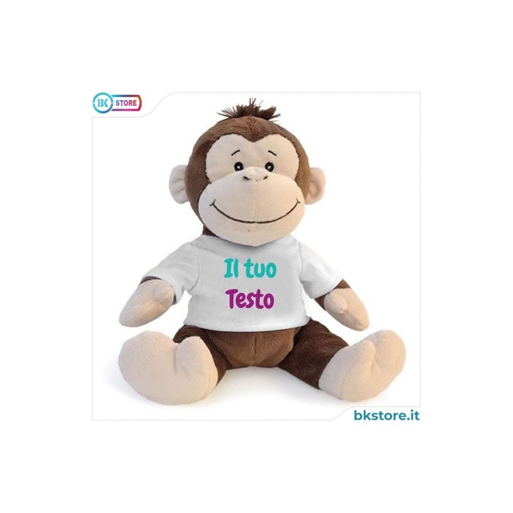 Scimmia peluche personalizzata con foto o scritta sulla maglietta