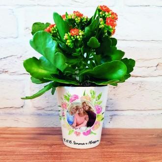 vaso ceramica fiori personalizzato foto e nome