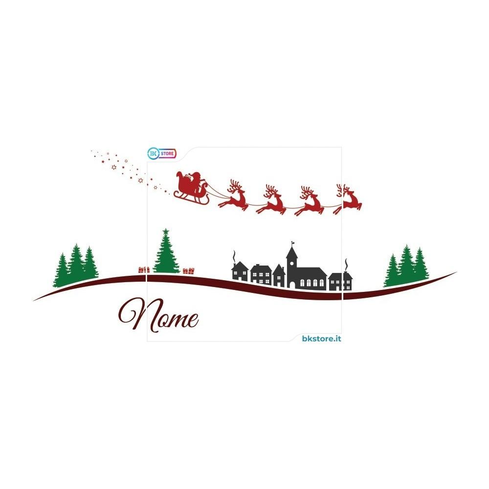 Tazza design natalizio babbo natale con le renne personalizzata con nome