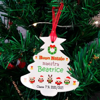 Addobbo natalizio albero plexiglass personalizzato per la maestra o maestro