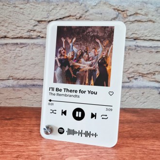 Targa plexiglass Spotify con foto e canzone preferita