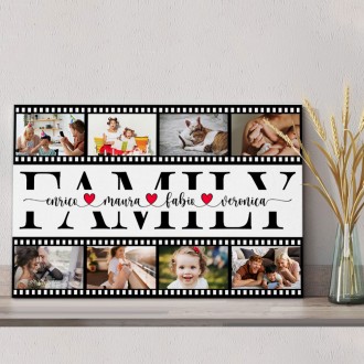 Quadro FAMILY personalizzato con foto e nomi, regalo per famiglia