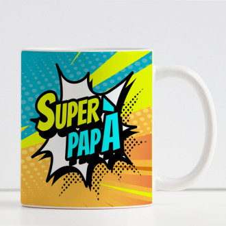 Tazza regalo per la festa del papà "Super Papà" personalizzata con nome