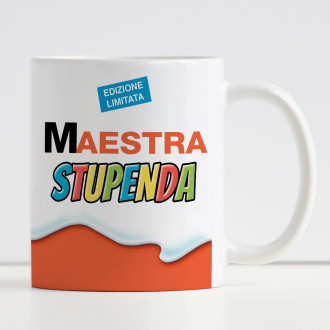 Regalo Pasqua maestra, tazza stile kinder personalizzata