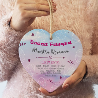 Cuore ceramica regalo personalizzato per Pasqua maestra, con nomi  bambini