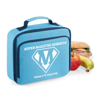 Borsa frigo lunch box idea regalo personalizzato per il maestro, con nome e classe