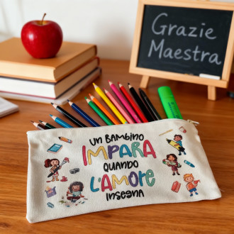 Pochette astuccio maestra silo o scuola