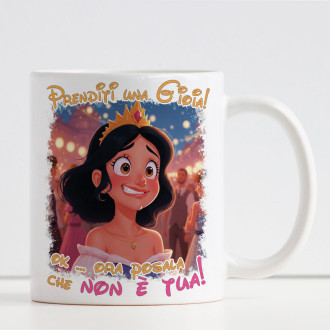 Tazza divertente e ironica per amica collega "prenditi una gioia! Ora posala che non è tua!" con nome o dedica