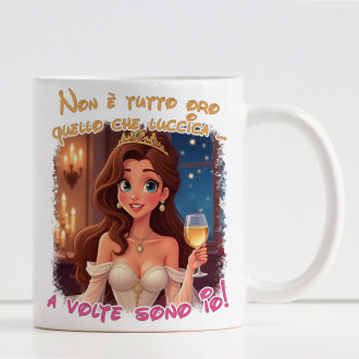 Tazza divertente Ironica con Principessa e Prosecco – Idea Regalo amica collega