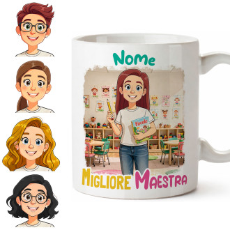 Tazza personalizzata per maestra con avatar e nome