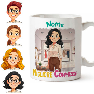 Tazza Commessa Personalizzata con Avatar e Nome – Idea Regalo Originale