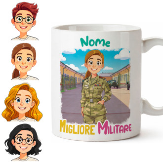 Tazza Donna Militare Personalizzata con Avatar e Nome – Idea Regalo Originale